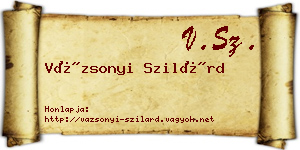 Vázsonyi Szilárd névjegykártya