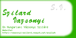 szilard vazsonyi business card