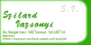 szilard vazsonyi business card